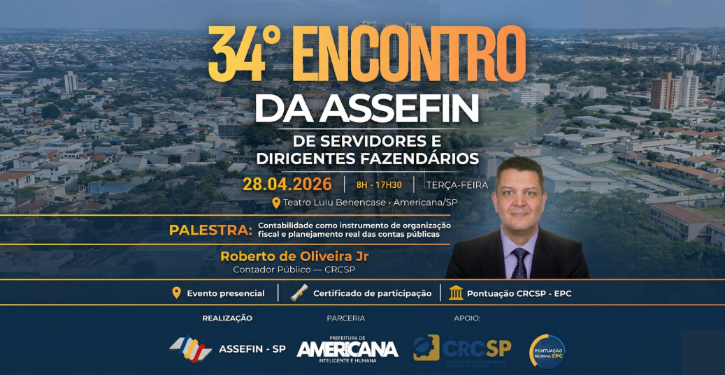 Contabilidade pública como ferramenta estratégica será destaque no 34º Encontro