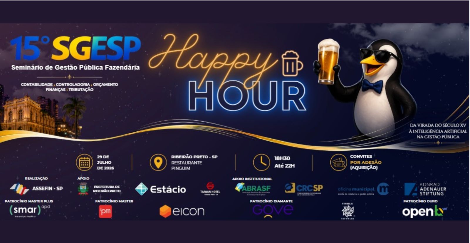 Como ocorre tradicionalmente, Pinguim sediará o happy hour oficial do 15.º SGESP