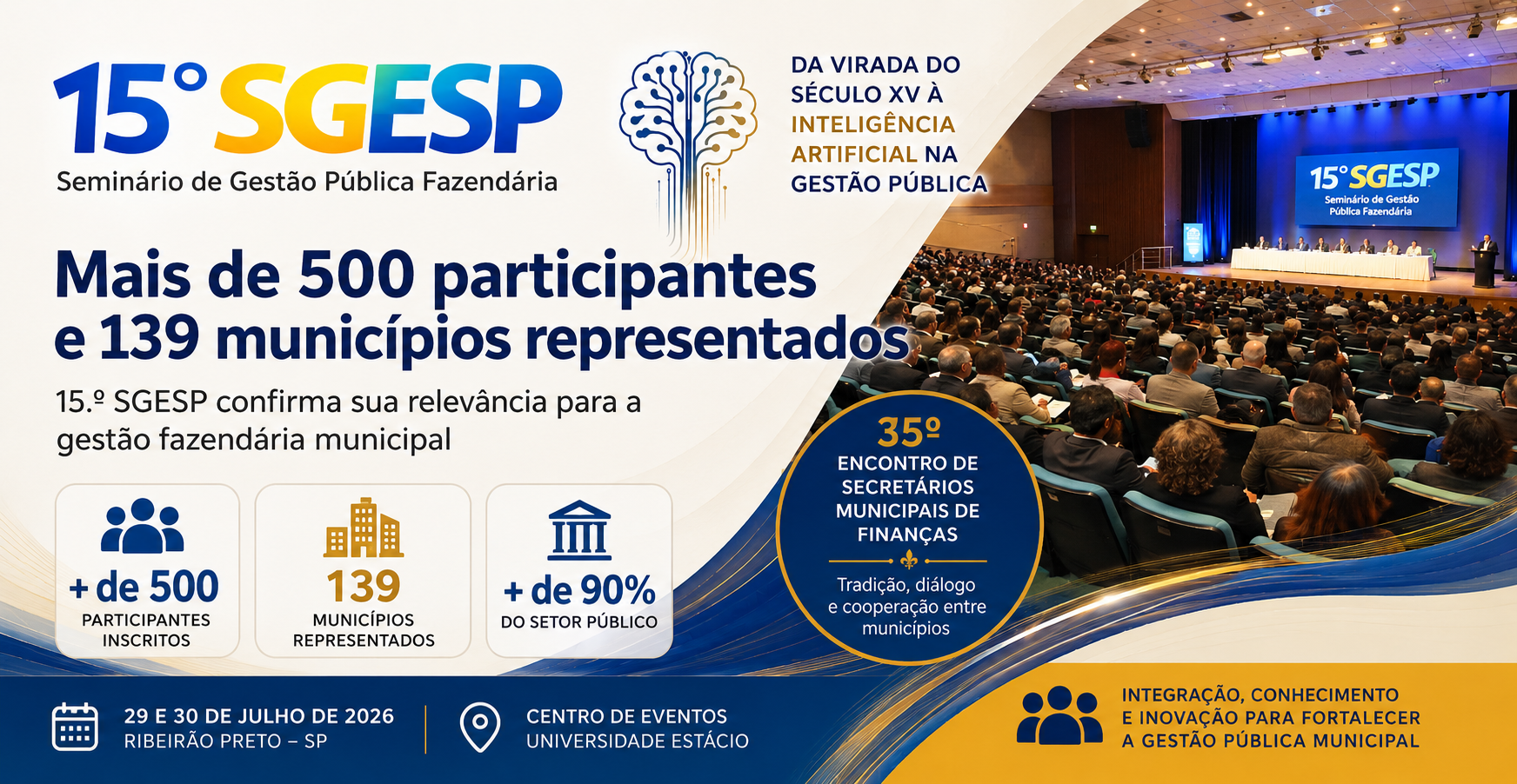 15.º SGESP ultrapassa a marca de 500 participantes e confirma sua relevância para a gestão fazendária municipal