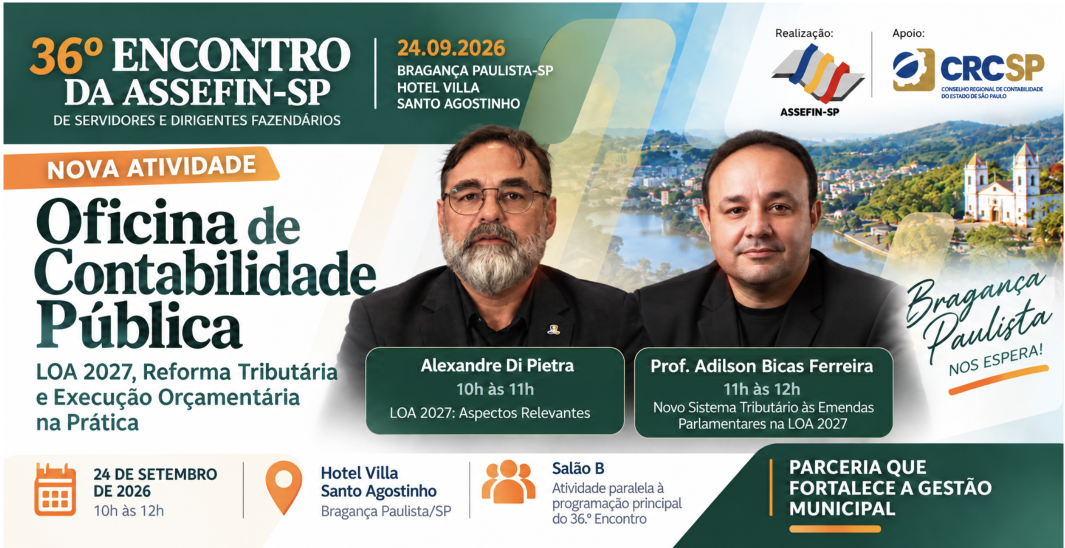 36.º ENCONTRO GANHA OFICINA DE CONTABILIDADE PÚBLICA EM PARCERIA COM O CRCSP