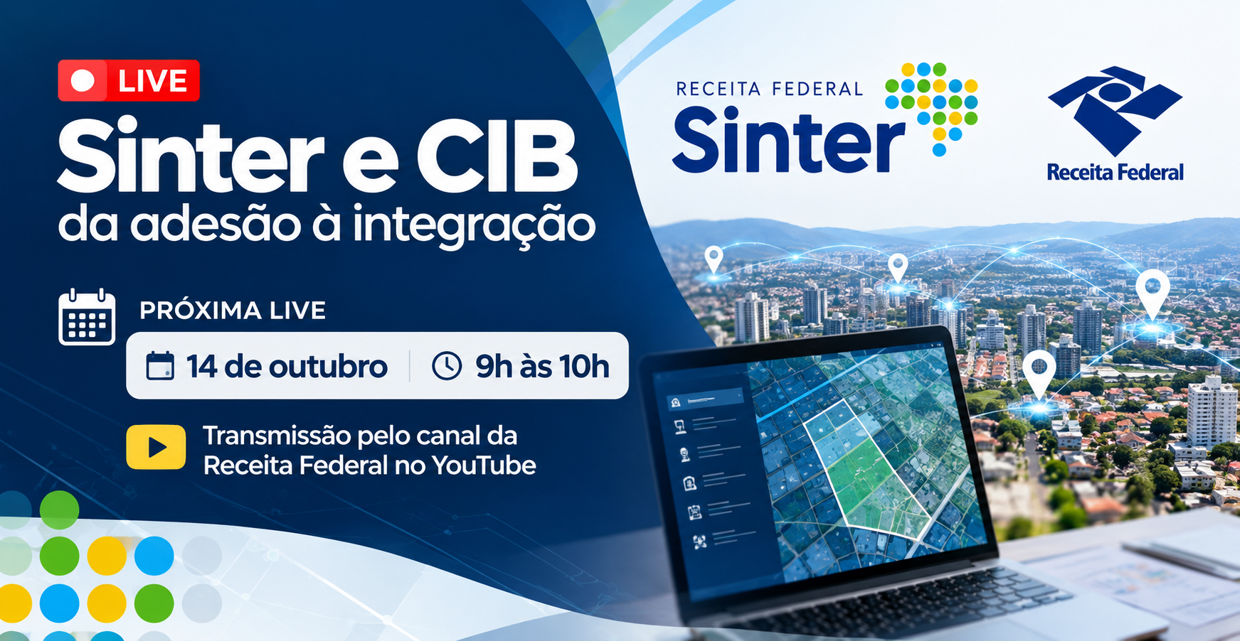Receita Federal faz lives sobre Sinter e CIB; próxima será em 14 de outubro